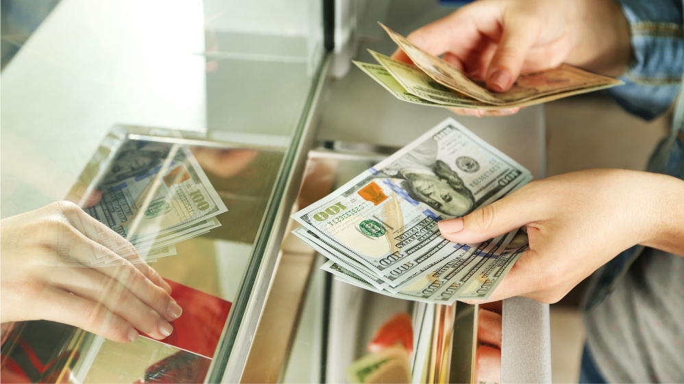 money exchange over the counter